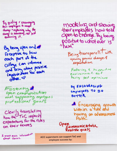 ACC supervisors can support ToC and employee success by