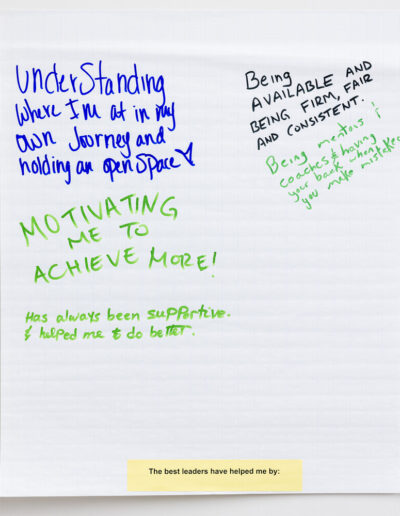 The best leaders have helped me by: