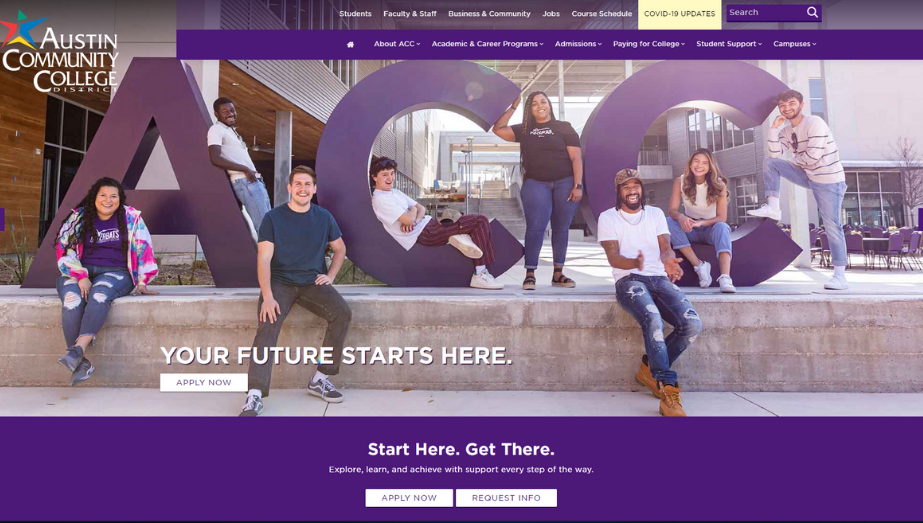 ACC launches new look for homepage to help prospective students engage