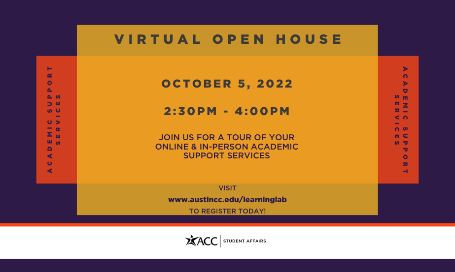 Learn about ACC’s academic support services at this virtual open house