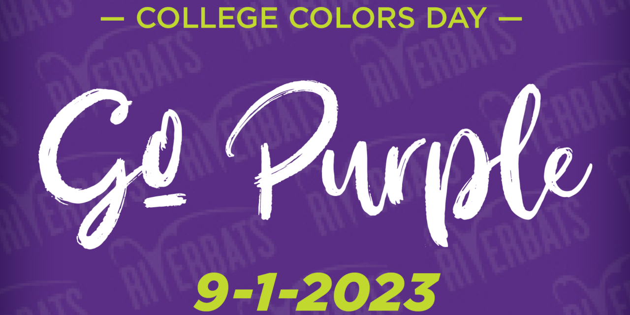 Go purple 9/1 for College Colors Day + Go Purple Fridays!