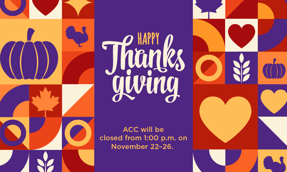 ACC closed in observance of Thanksgiving