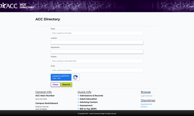 Changes to the online ACC Employee Directory