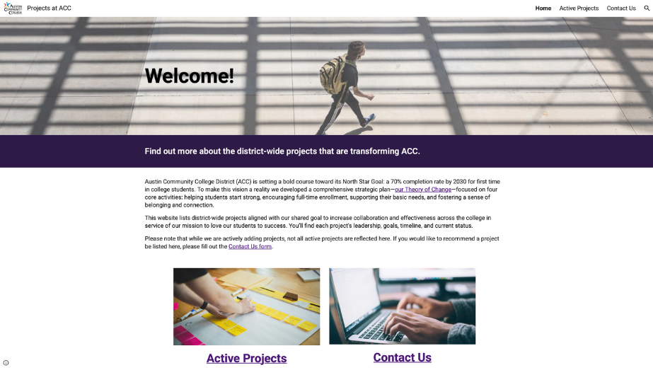 ACC Launches New Project Hub to Support Transparency & Collaboration Collegewide