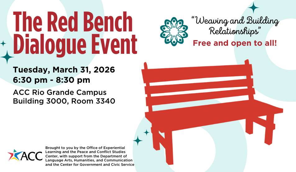 RSVP for the Spring 2026 Red Bench Dialogue Event: Weaving and Building Relationships